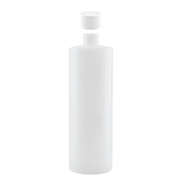 Kitchee 1x 250ml Natural HDPE Round Bottle + 28/410 Caps - Empty Plastic Food Storage