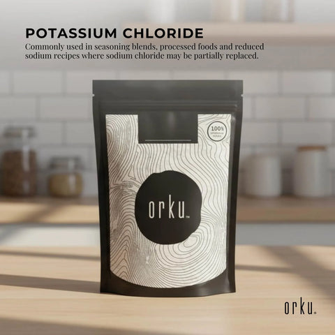 Orku 2Kg Potassium Chloride Powder (KCl) - Food Grade E508 Salt Substitute