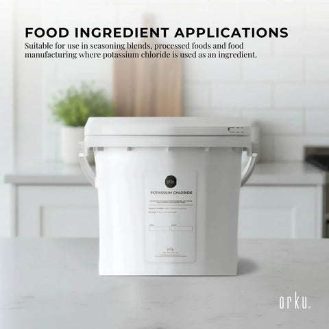 Orku 5Kg Potassium Chloride Powder Tub - Food Grade E508 Salt Substitute