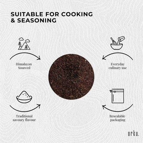 Orku 400g Himalayan Fine Grain Black Salt Kala Namak Table Salt