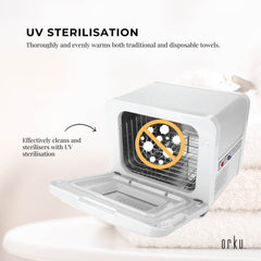 Orku 8L White Electric Towel Warmer UV Steriliser Cabinet Salon Heat Sanitiser