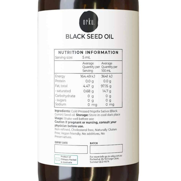 100ml Pure Black Seed Oil - 100% Ethiopian Nigella Sativa Cumin Cold Pressed