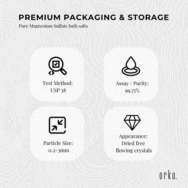 Orku 1Kg Epsom Salt - Magnesium Sulphate Bath Salts Skin Body