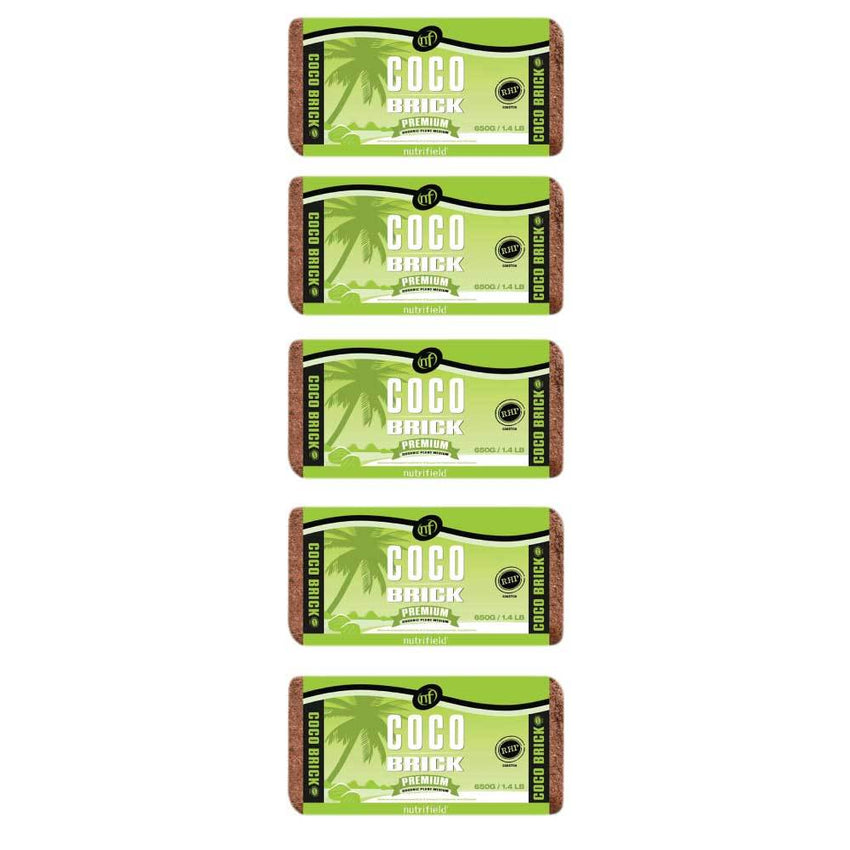 5x 650g Coco Brick Premium Coir Peat Organic Plant Growth Media Husk Nutrifield