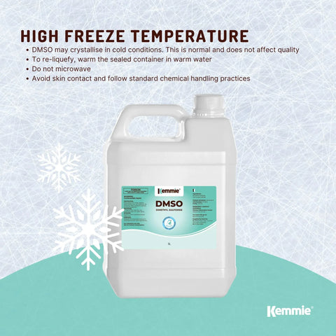 Kemmie 5L DMSO Liquid 99.9% Pure USP Grade Dimethyl Sulfoxide Solvent Bulk