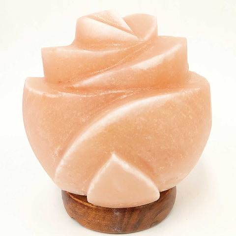 Orku Rose Shaped Himalayan Pink Salt Lamp - Hand Carved Flower Night Light