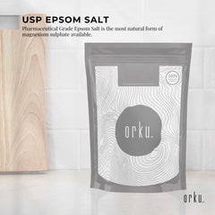 Orku 2Kg Epsom Salt - USP Grade Magnesium Sulfate Body Bath Salts