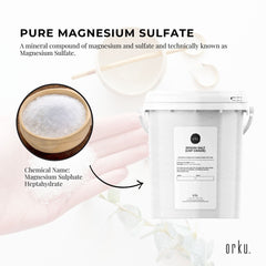 Orku 1.3Kg Epsom Salt Tub - USP Grade Magnesium Sulfate Body Bath Salts