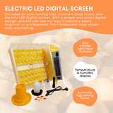 Rooster Farms Electric 48 Egg Incubator + Accessories for Chicken Quail Duck