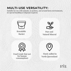 Orku 3Kg Fossil Shell Flour Tub - Livestock Garden Diatomaceous Earth