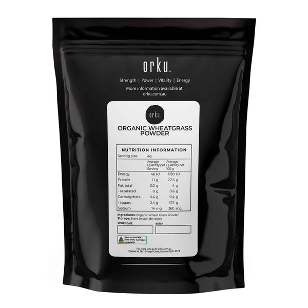 400g Organic Wheatgrass Powder - 100% Pure Wheat Grass Leaf Superfood