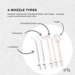 Teeth Water Flosser Rechargeable Cordless Cleaner - Travel Oral Irrigator White