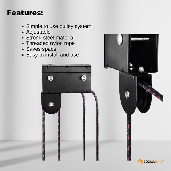 Kayak Hoist - 45kg Garage Ceiling Pulley Lift Storage System Bike Luggage Holder