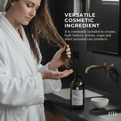 Orku 1L Organic Castor Oil - Hexane Free Cold Pressed
