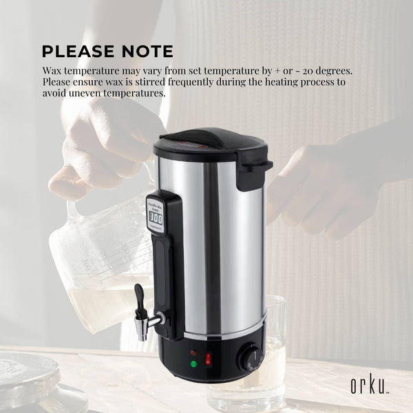 10L Orku Candle Wax Heater With Tap And Accessories - Candle Making Melter Pot