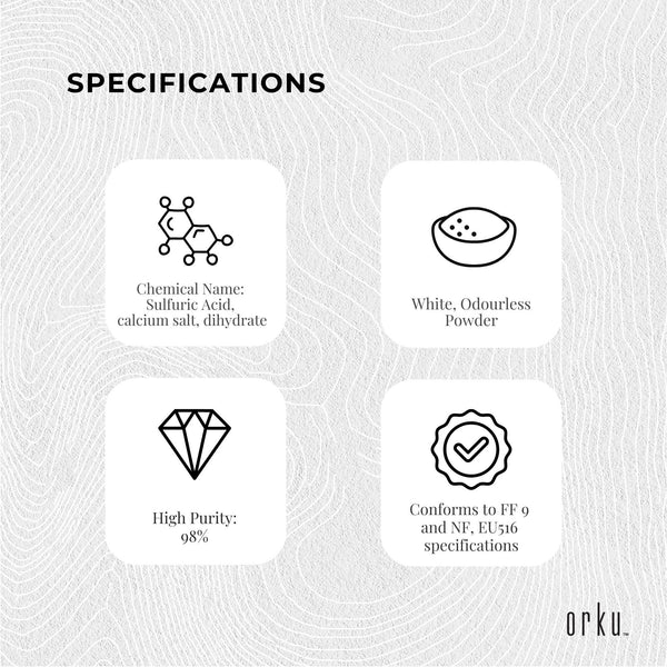 1Kg Calcium Sulphate Gypsum Powder -  Food Grade Hydrous Sulfate
