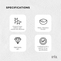 1Kg Calcium Sulphate Gypsum Powder Bucket-  Food Grade Hydrous Sulfate