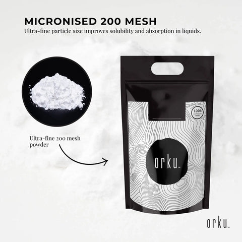 Orku 10Kg Creatine Monohydrate Powder 200 Mesh Micronised 99.9% Pure