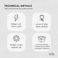 Foot Spa Automatic Water Heating Massager - Electric Pedicure Bath