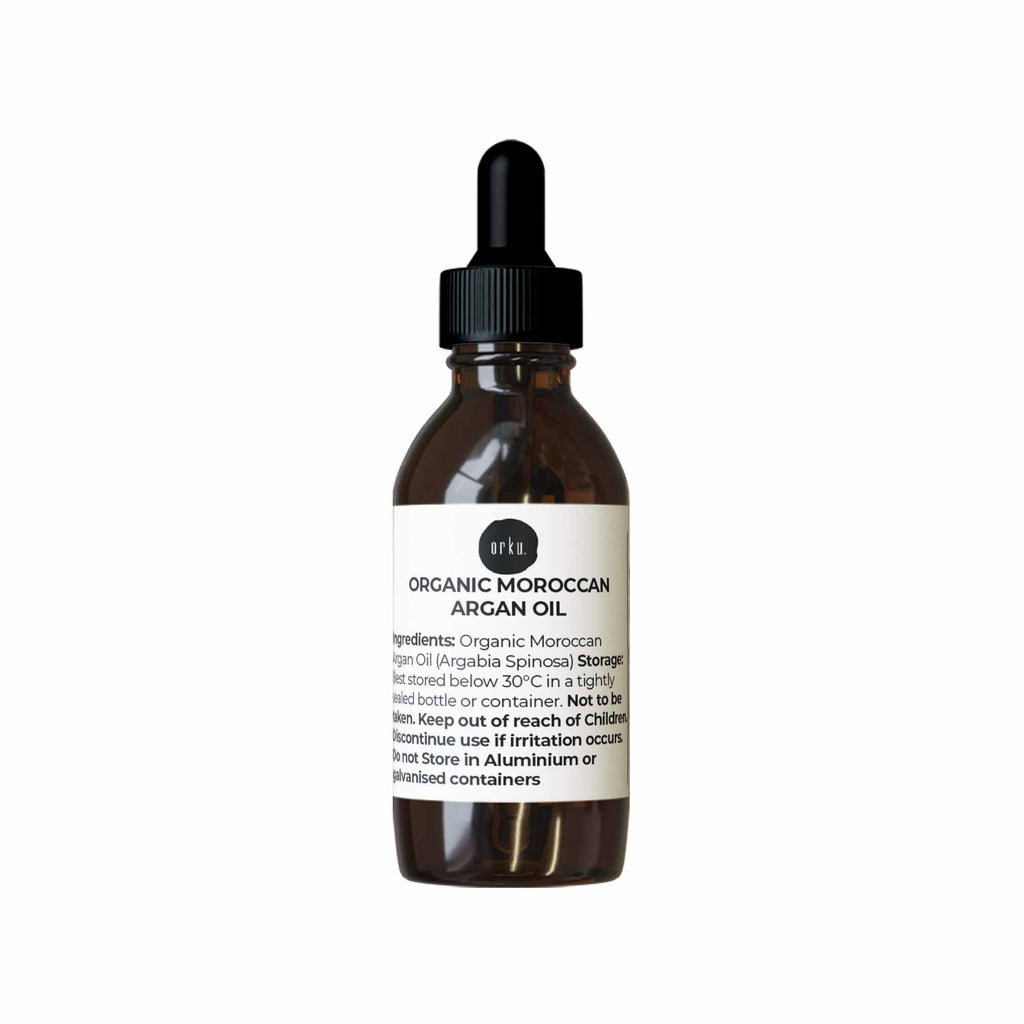 Orku 25ml Organic Moroccan Argan Oil - Pure Cold Pressed for Hair Scalp Face