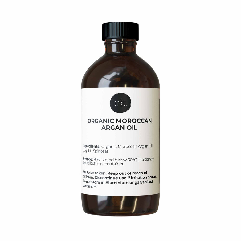 Orku 250ml Organic Moroccan Argan Oil - Pure Cold Pressed for Hair Scalp Face