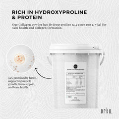 600g Collagen Powder Bucket - Bovine Protein Peptide Supplement Unflavoured