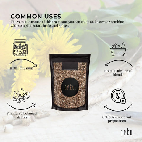 Orku 100g Organic Dandelion Root - Dried Raw Herbal Tea