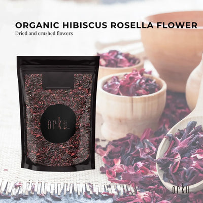 Orku 100g Organic Hibiscus Rosella Flower Crushed Dried Herbal Tea