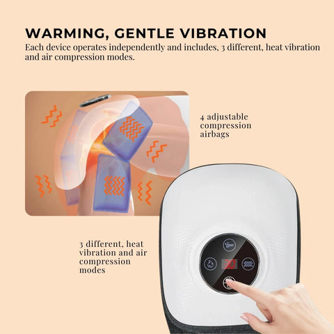 Orku Heated Knee Massager - Rechargeable Air Compression and Vibration Wrap
