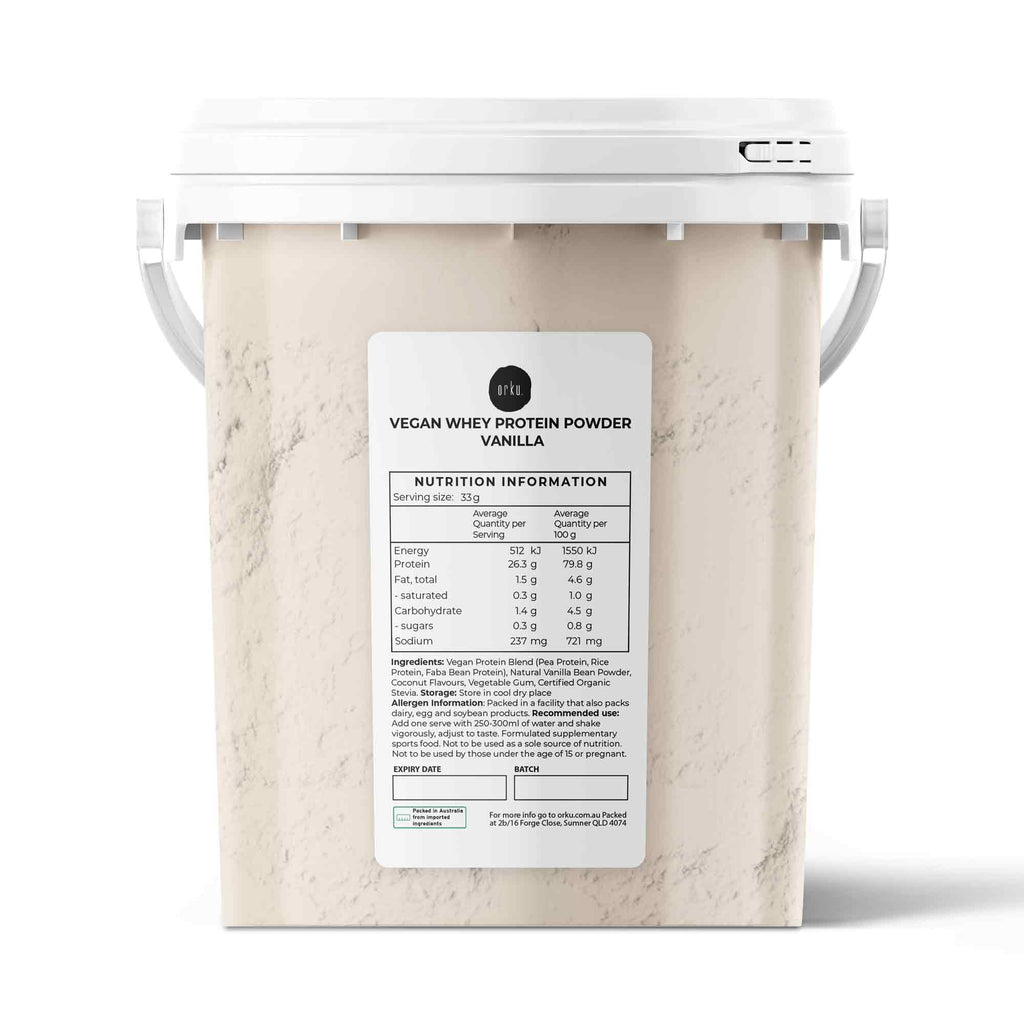 500g Vegan Protein Powder Blend - Vanilla Plant WPI/WPC Supplement Bucket