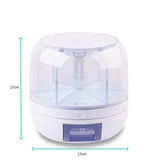 6 Grid Rotating Food Grain Dispenser 7.2L - Large Compartment Storage Container