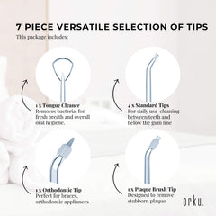 Water Jet Dental Flosser 600ml White - Electric Oral Pressure Tooth Irrigator