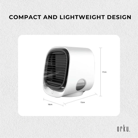 Orku USB Mini Evaporative Air Cooler Fan White - 300 Ml Water Tank