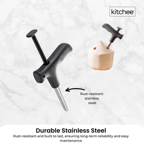 1x Kitchee Coconut Opener - Stainless Steel Hole Punch Kitchen Tool