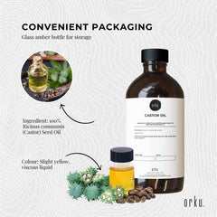 Orku 1.5L Organic Castor Oil - Hexane Free Cold Pressed