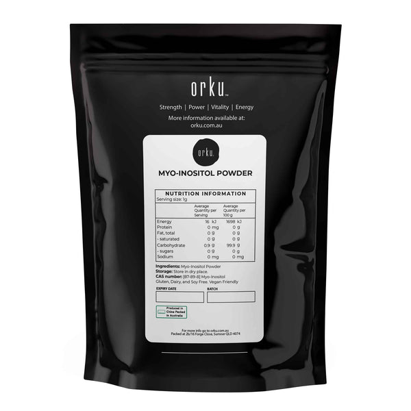 Orku 100g Myo Inositol Powder - USP Grade High Purity Unflavoured