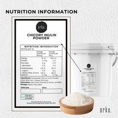 Orku 800g Chicory Root Inulin Powder Tub - Unflavoured Natural Prebiotic Fibre
