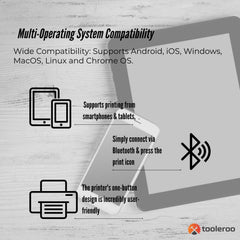 Tooleroo Portable A4 Thermal Printer Black + Tattoo Stencil Paper - Wireless