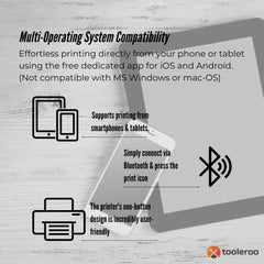 Tooleroo Portable A4 Thermal Printer White + Tattoo Stencil Paper Kit - Wireless