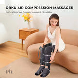 Orku Air Compression Leg Knee Foot Massager with Heat - Relaxation Recovery
