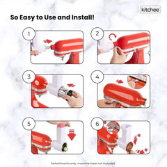 Kitchee Slicer Shredder Grater 3 Attachments - Compatible with KitchenAid Mixer