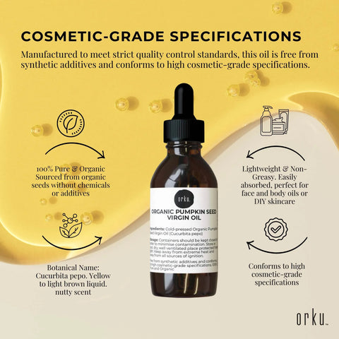 Orku 25ml Organic Pumpkin Seed Virgin Oil Cold Pressed Cosmetic Grade