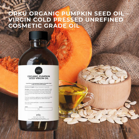 Orku 500ml Organic Pumpkin Seed Virgin Oil Cold Pressed Cosmetic Grade