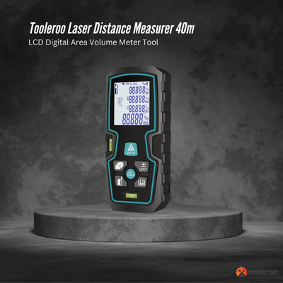 Tooleroo 40m Digital Laser Distance Measurer - LCD Area Volume Meter Tool