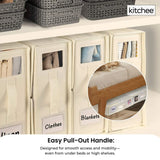 Kitchee 4x Foldable Bed Sheet Storage Box - Linen + Closet Organiser Beige
