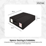 Kitchee Foldable Bed Sheet Storage Box - Linen + Closet Organiser Black
