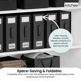 Kitchee 4x Foldable Bed Sheet Storage Box - Linen + Closet Organiser Black