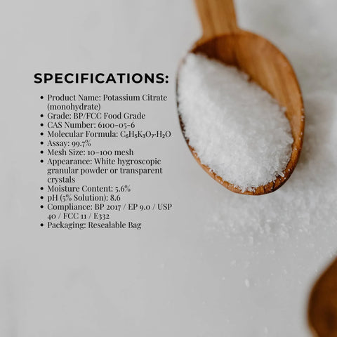 Orku 400g Potassium Citrate Food Grade - Granular BP USP FCC E332 Additive
