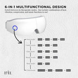 Orku Rechargeable Eye Massager - Heat Compression Vibration Bluetooth White