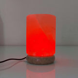 USB Colour Changing Salt Himalayan Lamp - Cylinder Shape Pink Rock LED Light